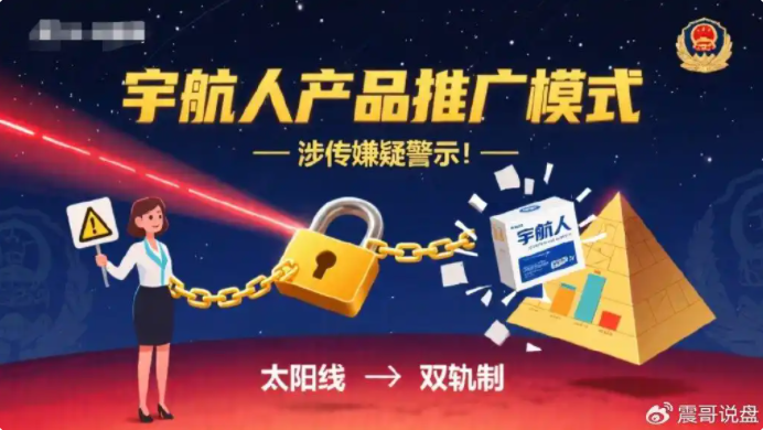 “宇航人”产品推广模式使用“太阳线”、“双轨制”，有涉传嫌疑！